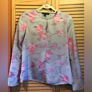 Gray & Pink Spring Blouse